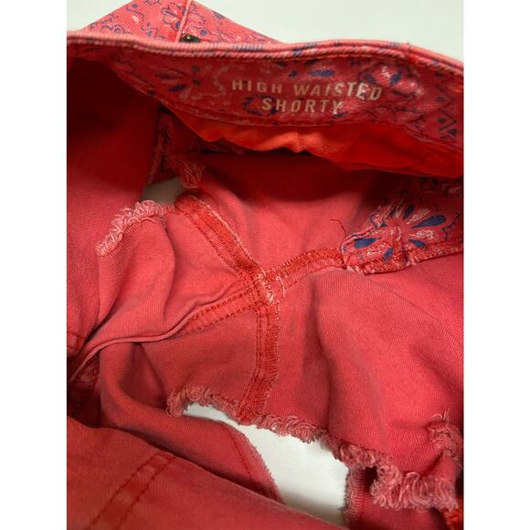 Tokyo Darling Womens Shorts Size 2 Red Bandana Print High Waisted Shorty Shortie - Picture 7 of 7